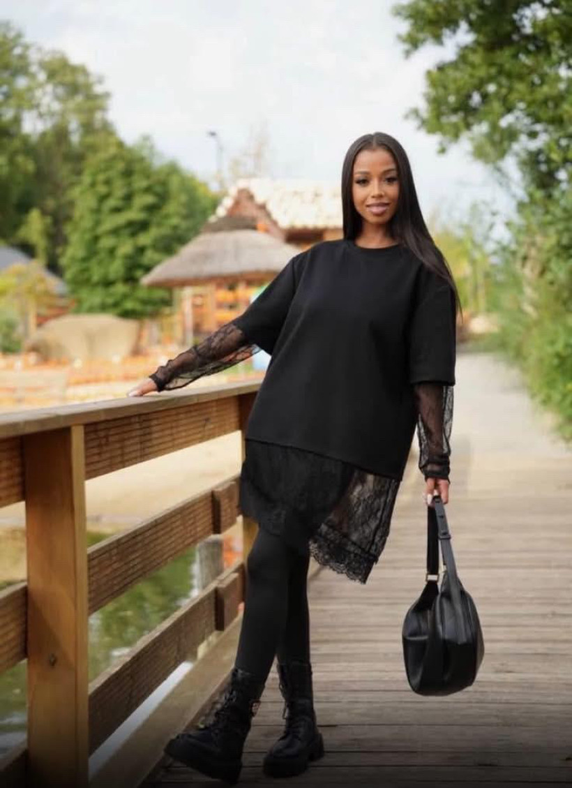 SUKIENKA 10018 Z KORONKĄ NA UKOS 