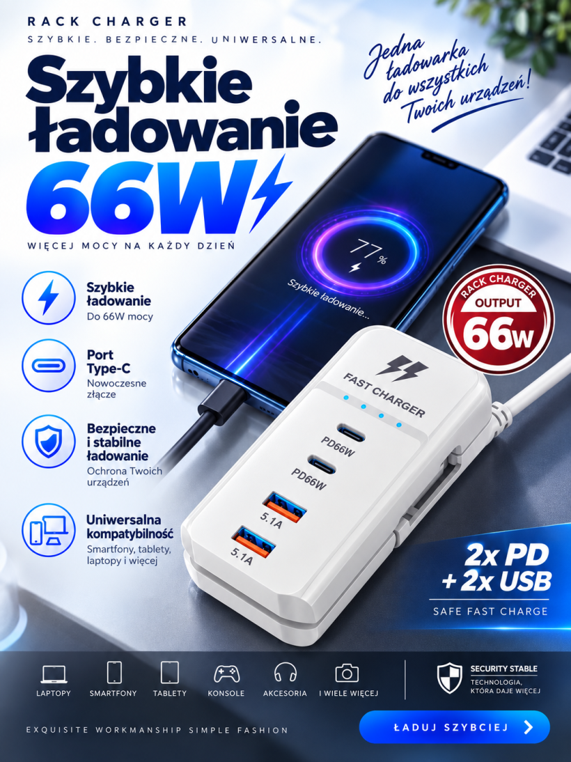 Ładowarka - FAST CHARGER 66W