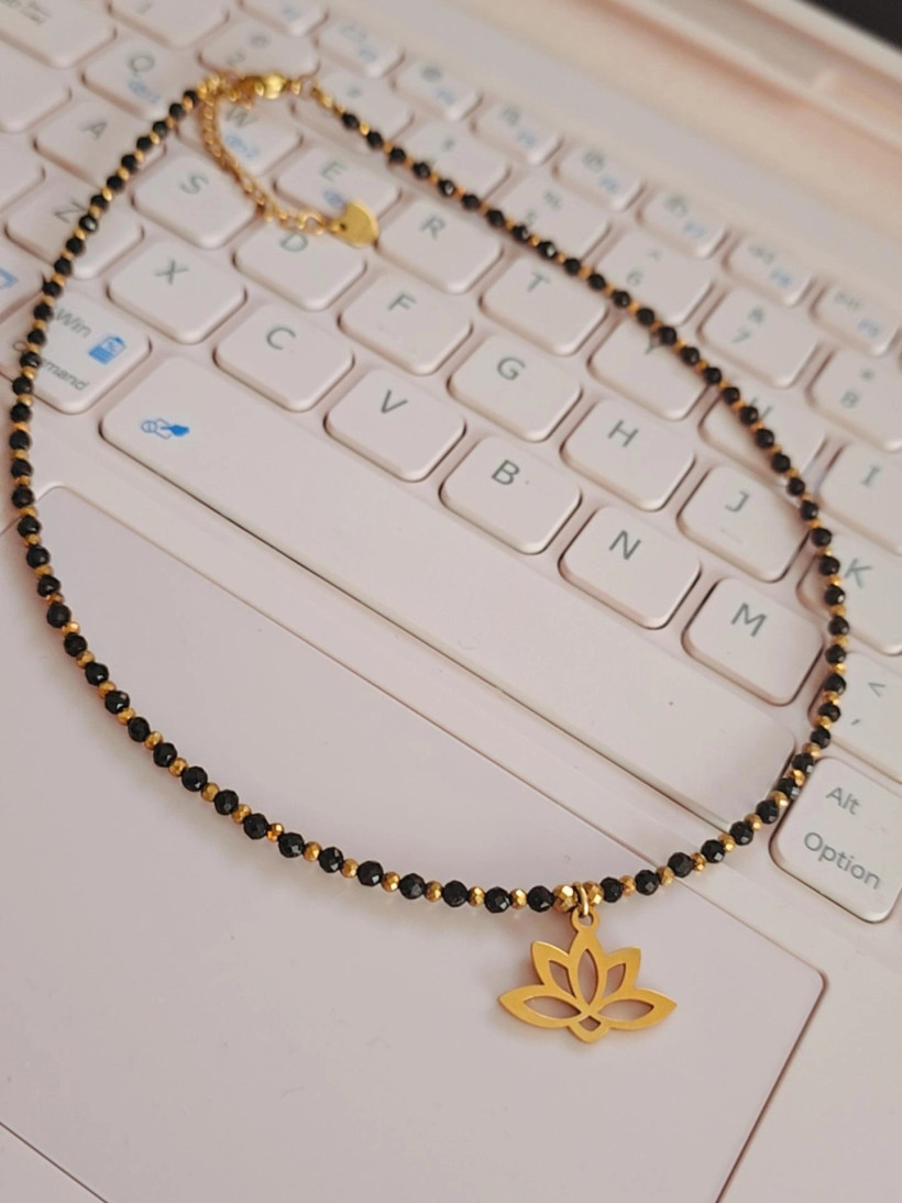 BLACK LOTUS – choker z czarnego turmalinu