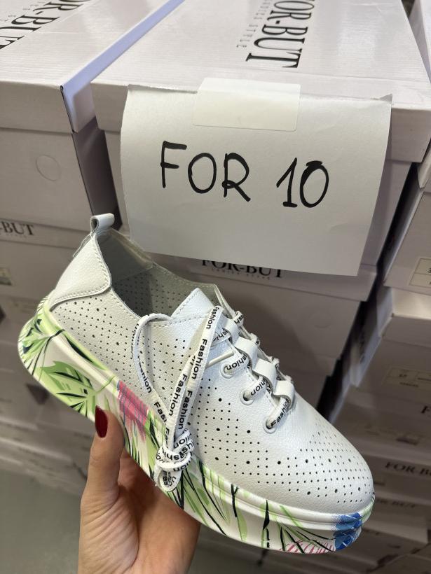 FOR 10 adidas biały dziurkowany z kolorową podeszwą zieloną for-but f24101 white/green