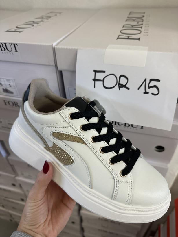 FOR 15 adidas biały skóra ze złotymi elemantami czarne sznurówki for-but 24ac726-w white