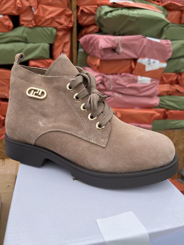 Haidra 7 botek wiazany beżowy z ozdobą H Haidra LM5162-1 Khaki