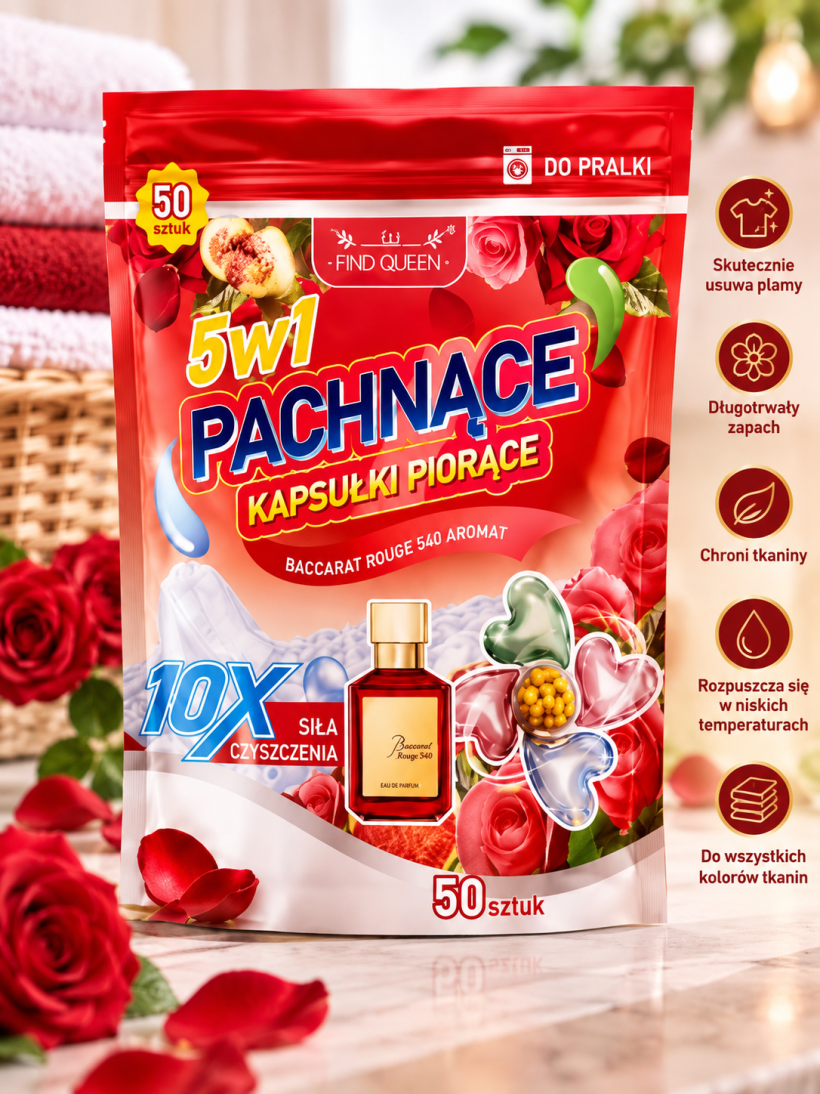 Kapsułki do prania 5w1 Baccarat Rouge 540 Aromat – 50 szt.