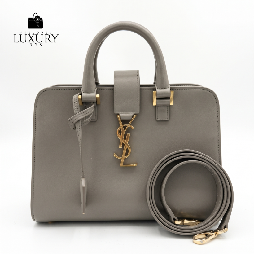YSL Grey Leather Cabas Bag