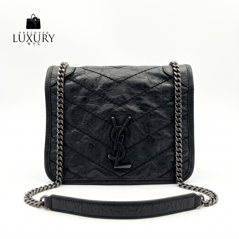 YSL Niki Crinkled Leather Bag