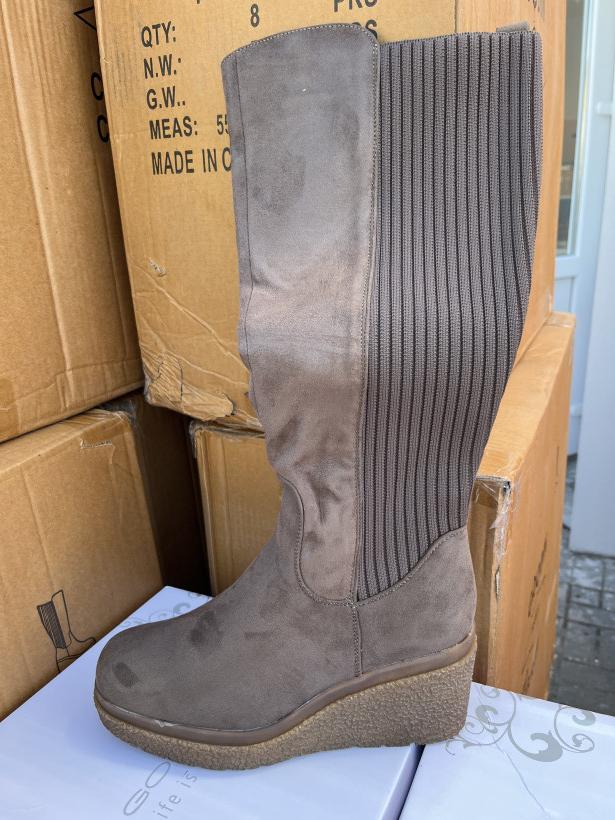 Goodin 32 kozak na koturnie beżowy HF302 Khaki