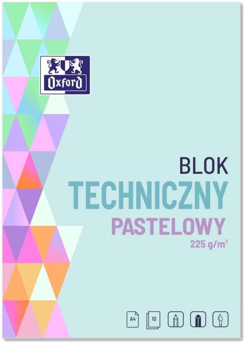 Blok Techniczny Pastelowy 225 g/m2 OXFORD A4