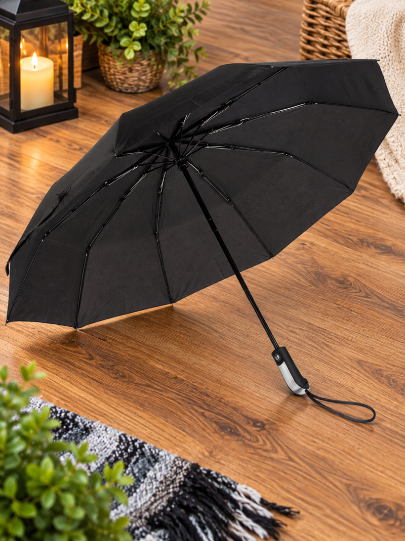 Parasol automatyczny składany XL 105 cm czarny 10-ramienny
