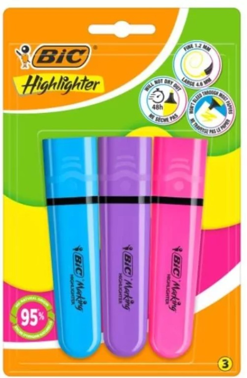 Zakreślacze  BIC zestaw 3 szt Neon Highlighter  4394