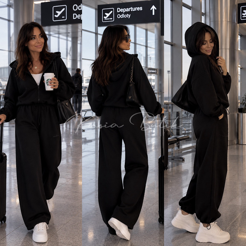 Komplet z bawełną AIRPORT MILUNA - czarny