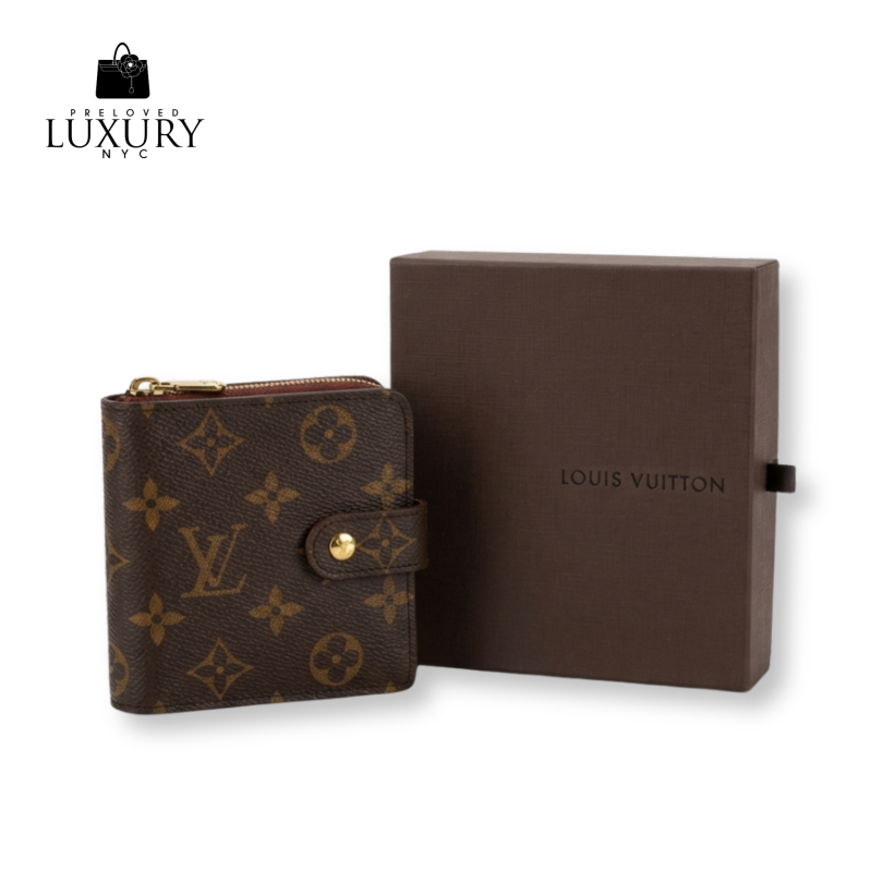 LOUIS VUITTON Monogram Canvas Zip Compact Wallet