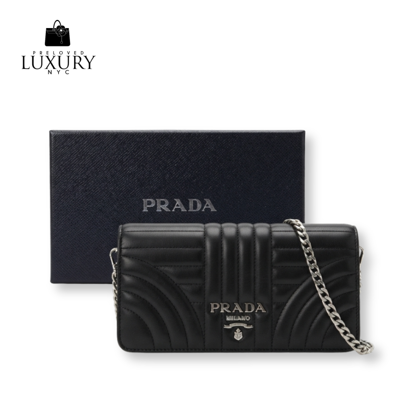 PRADA Chain Wallet Leather BC