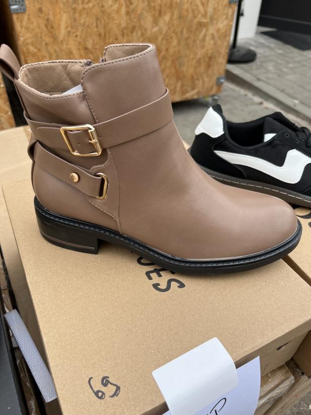 Tani 2 botek w kolorze kawy z mlekiem Shoes FZ23-35 khaki