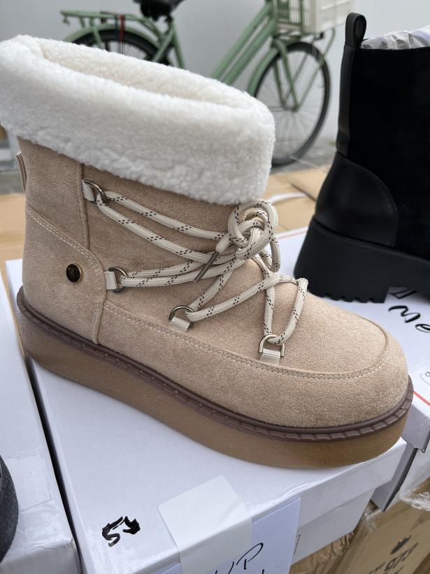 Tani 27 emu beżowe futerko wiazany R101 beige