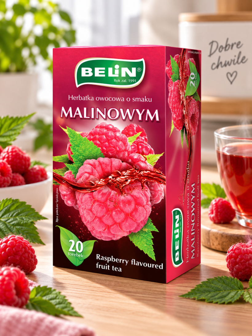 Belin herbata owocowa malinowa 20 torebek 40 g