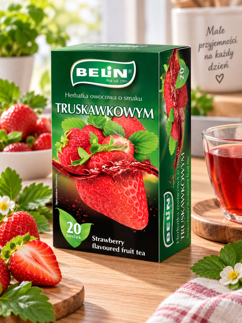 Belin herbata owocowa truskawkowa 20 torebek 40 g