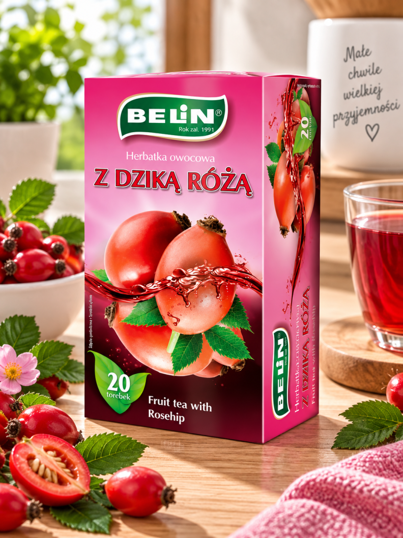 Belin herbata owocowa z dziką różą 20 torebek 40 g