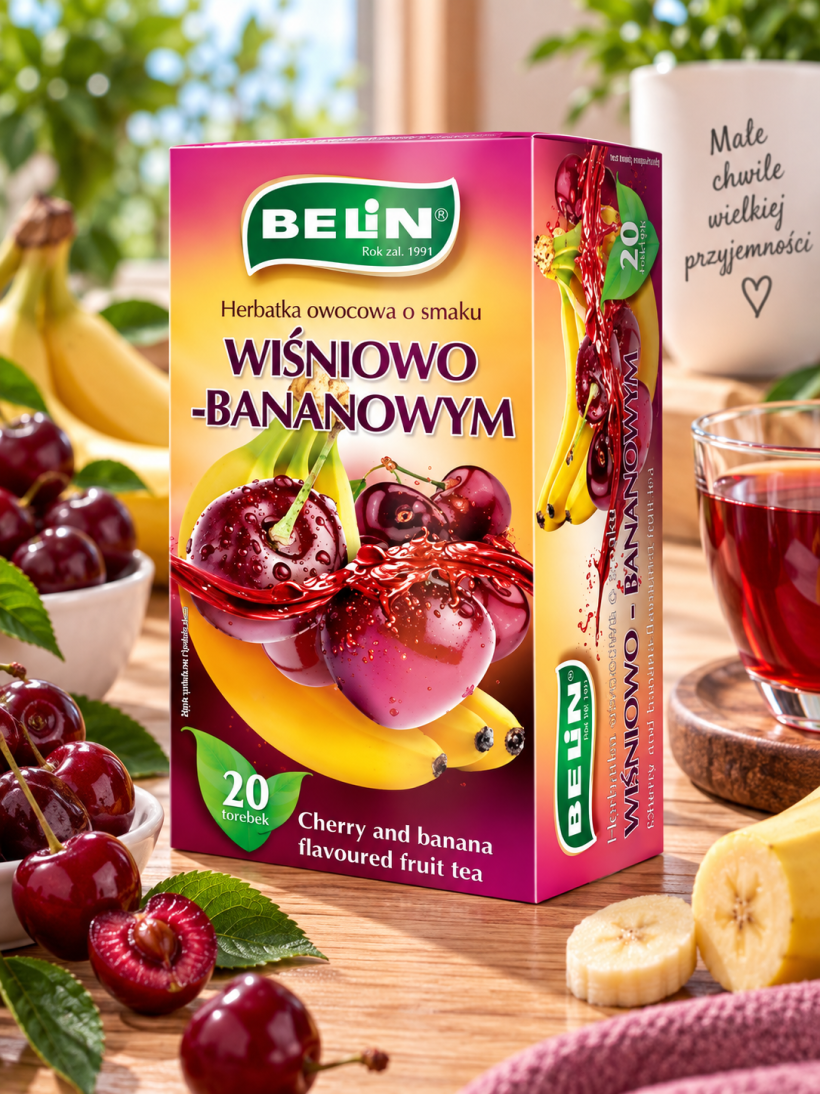 Belin herbata owocowa wiśnia z bananem 20 torebek 40 g
