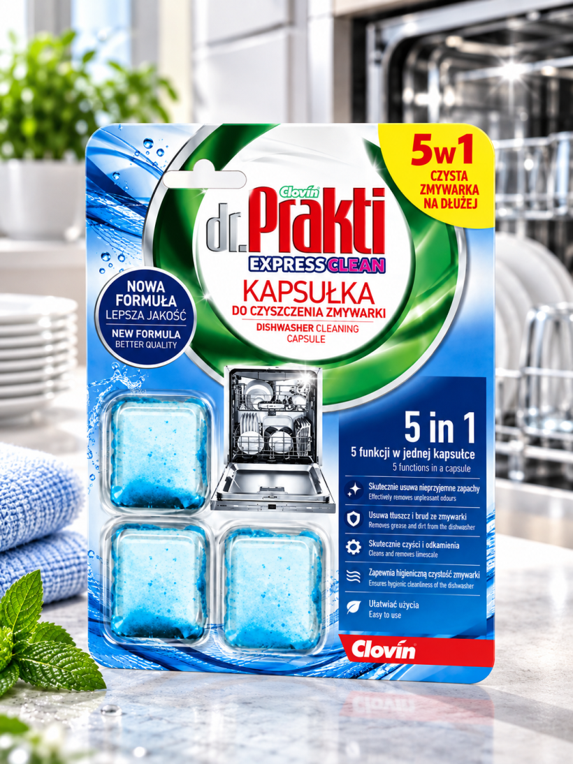 Dr. Prakti Express Clean kapsułki do czyszczenia zmywarki 5w1 3 szt.