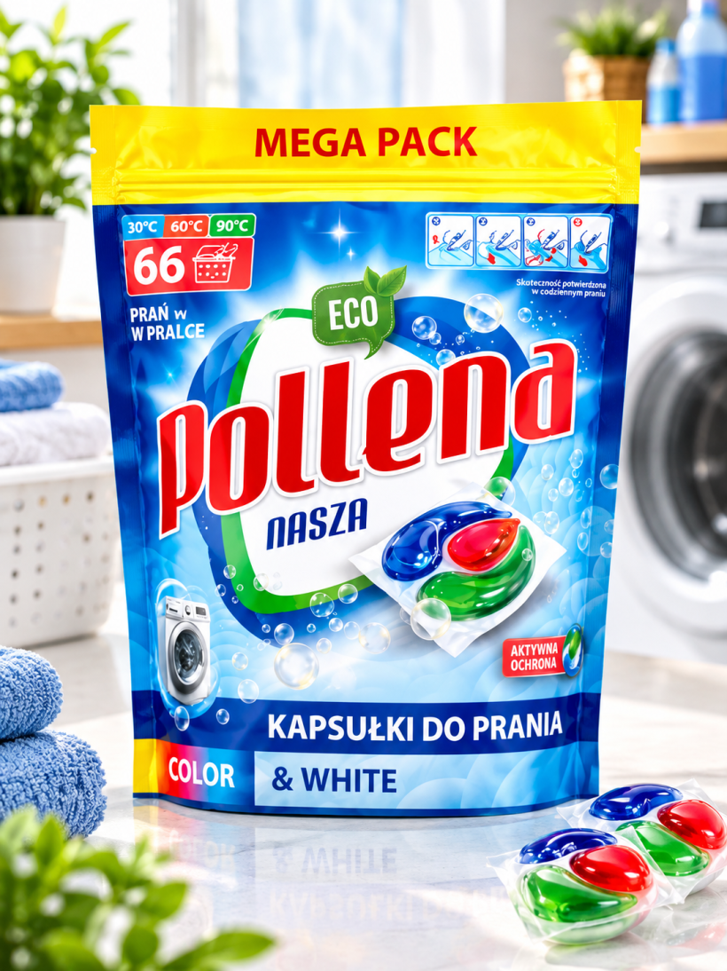 Pollena Nasza Eco kapsułki do prania Color & White 66 szt.