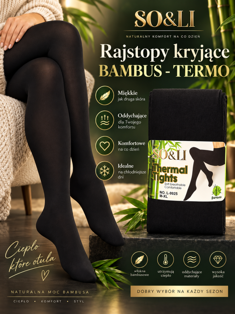 Rajstopy kryjące BAMBUS- TERMO