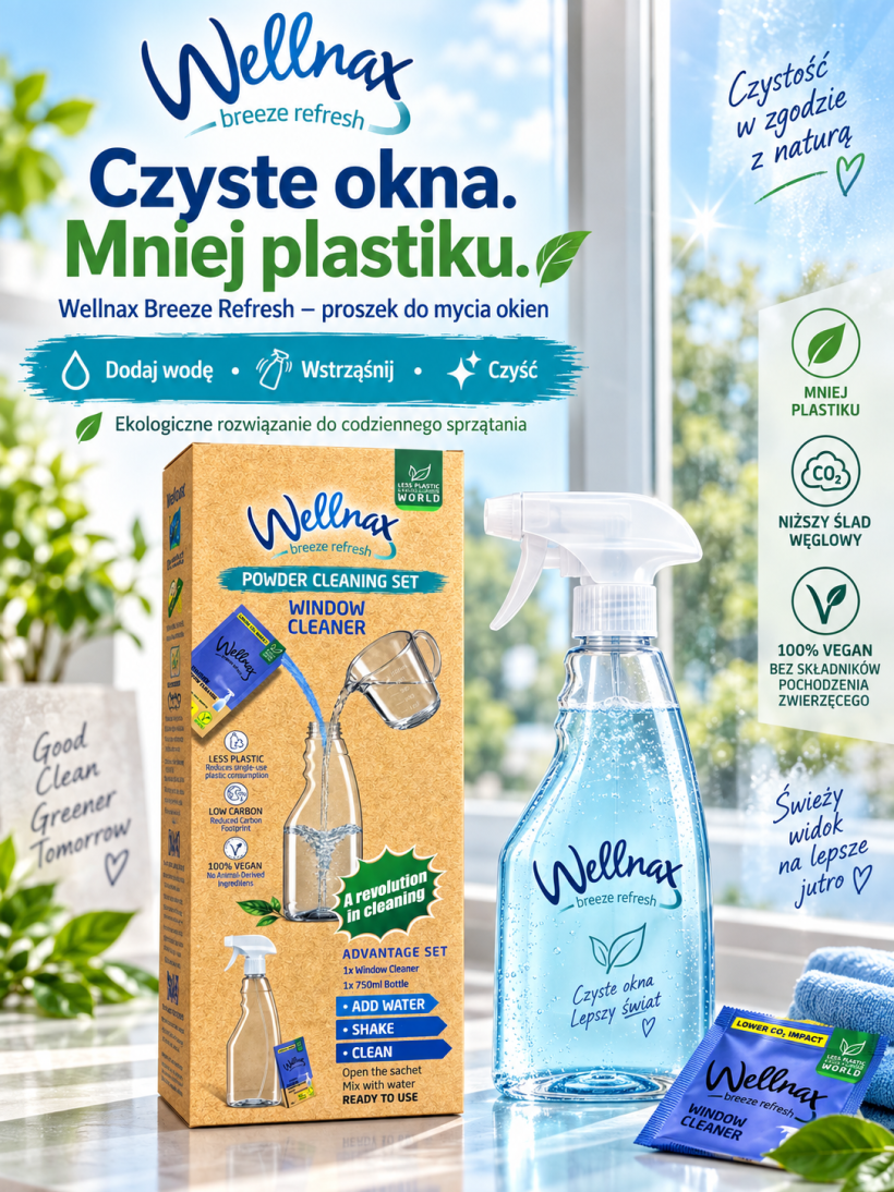 Płyn do mycia SZYB w proszku - WELLNAX