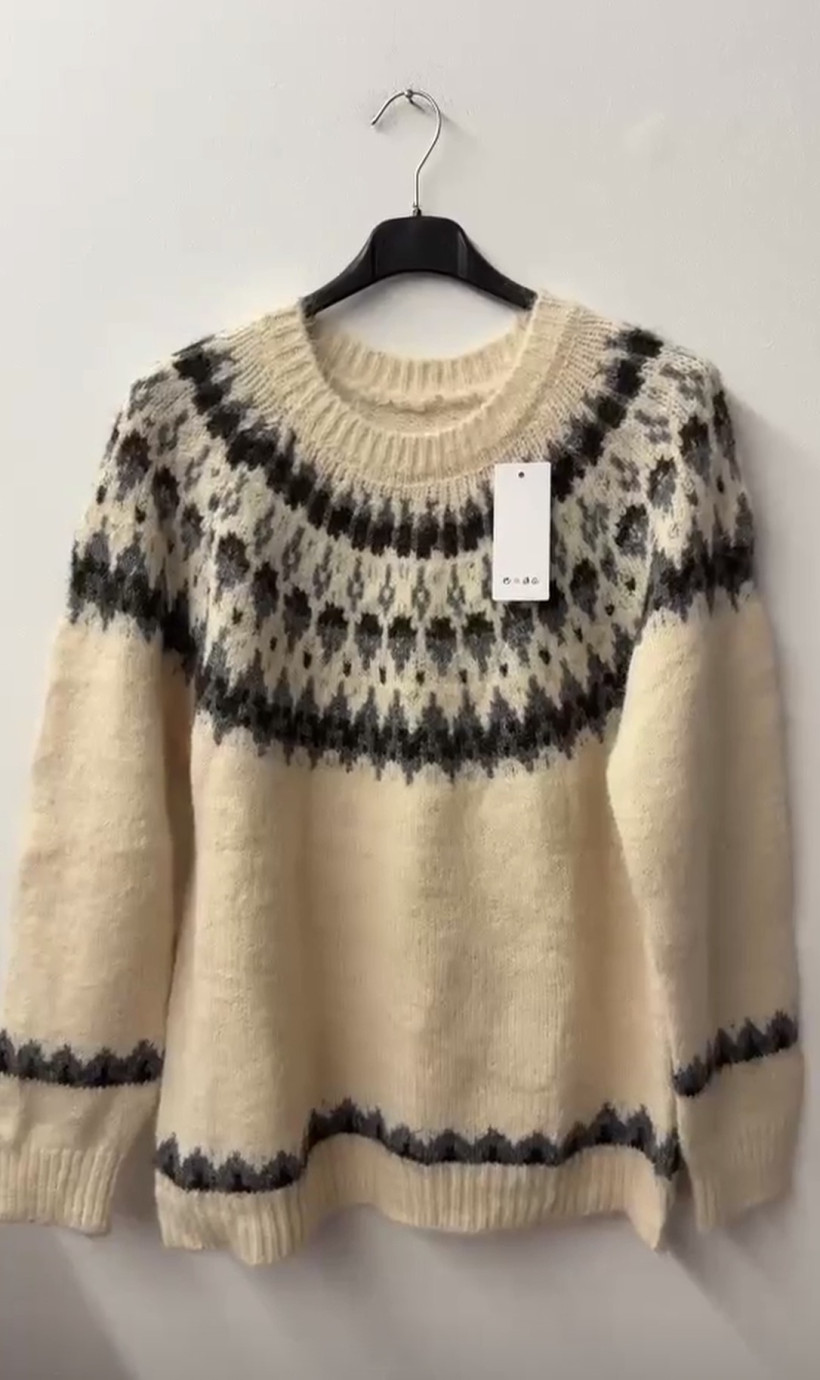 Italia nr 19 -  Sweter kolorowy wzorzysty - 50511 