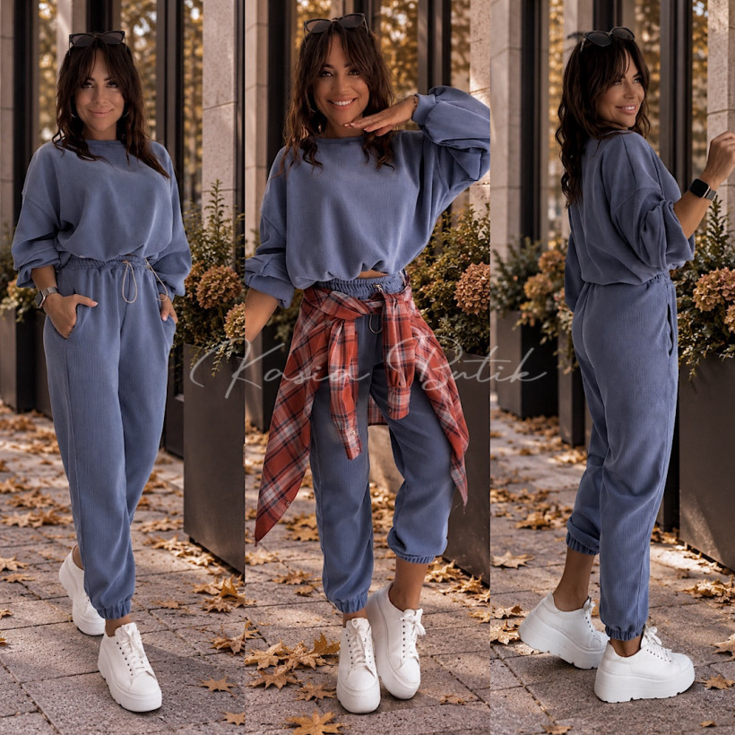 Komplet dresowy z bawełną TOKIO BY MIA - denim