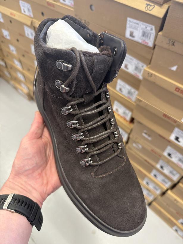 PAN 14 skóra big star Czekoladowe buty trekingowe OO174189