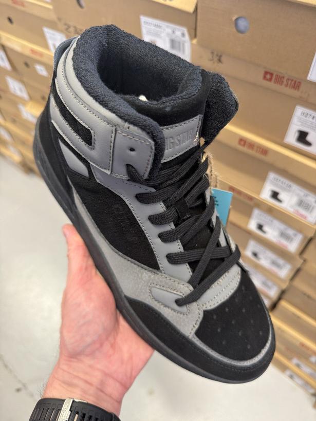 PAN 15 skóra big star czarno szare adidasy wysokie OO174303