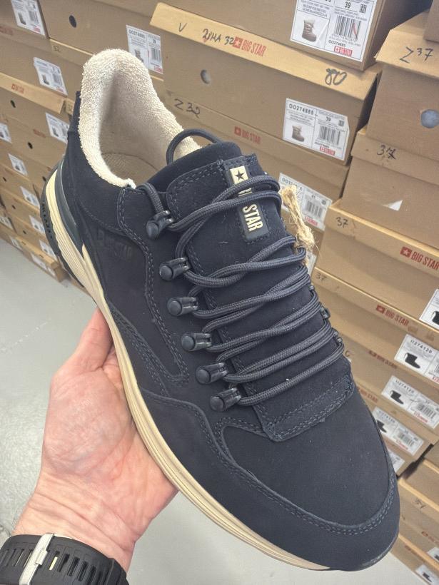 PAN 18 skóra big star granatowo Bezowe adidasy OO174323
