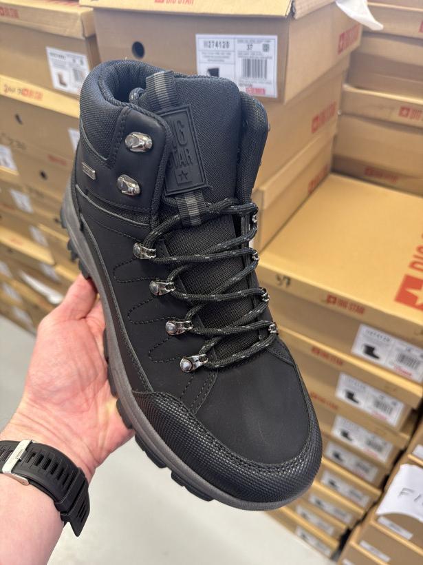 PAN 45 big star skórzane buty trekingowy czarny SS174048