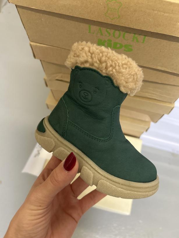KIDS 3 kozak dziecięcy zielony z kożuchem lasocki kids bimbo ci12-3116-08 green