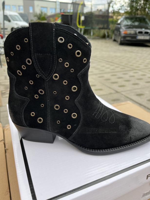 fILIP 43 kowbojka kółka czarna skóra naturalna Filippo DBT8230/26 black