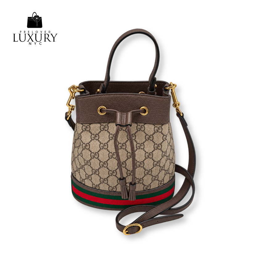 GUCCI Ophidia Monogram Bucket Bag