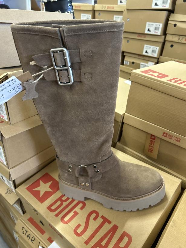 star 62 KOZAK TAUPE SKÓRA NATURALNA OO274A182