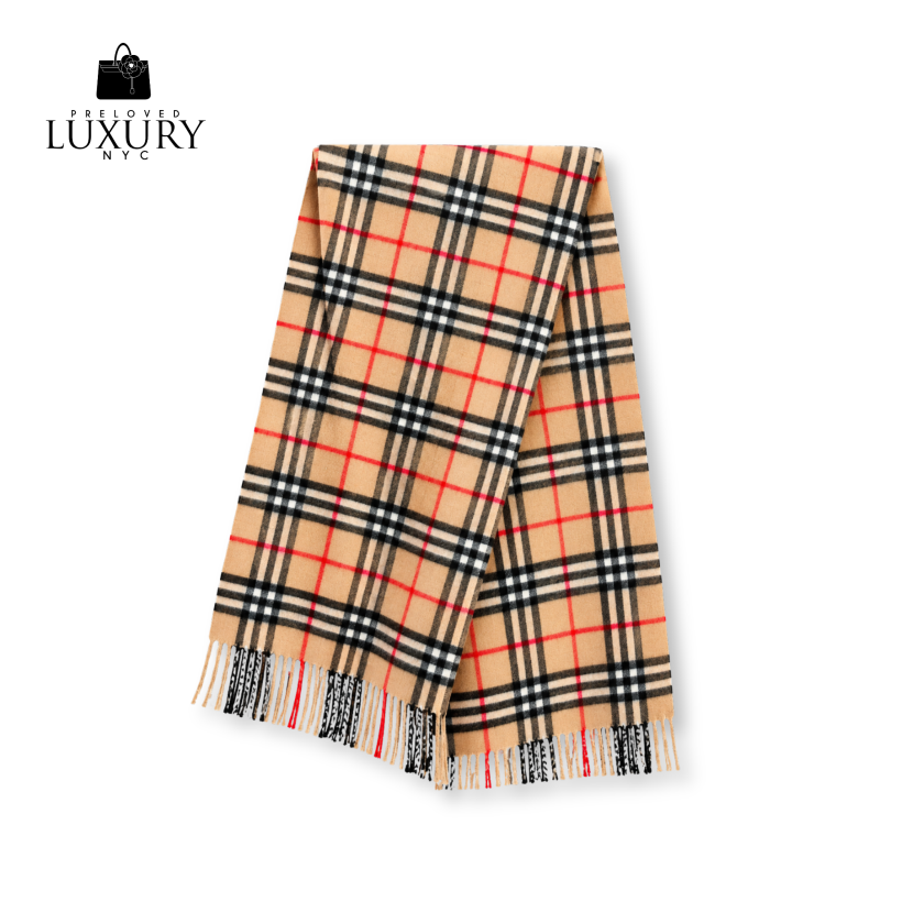 BURBERRY Nova Check 100% Cashmere Scarf