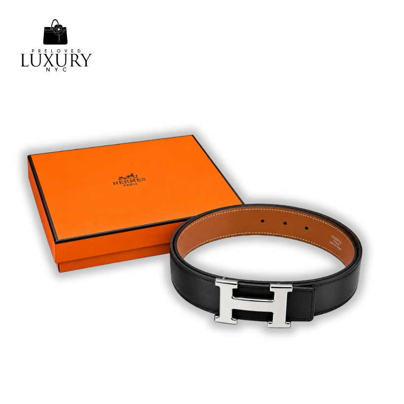 HERMES Leather Constance H-Buckle Belt