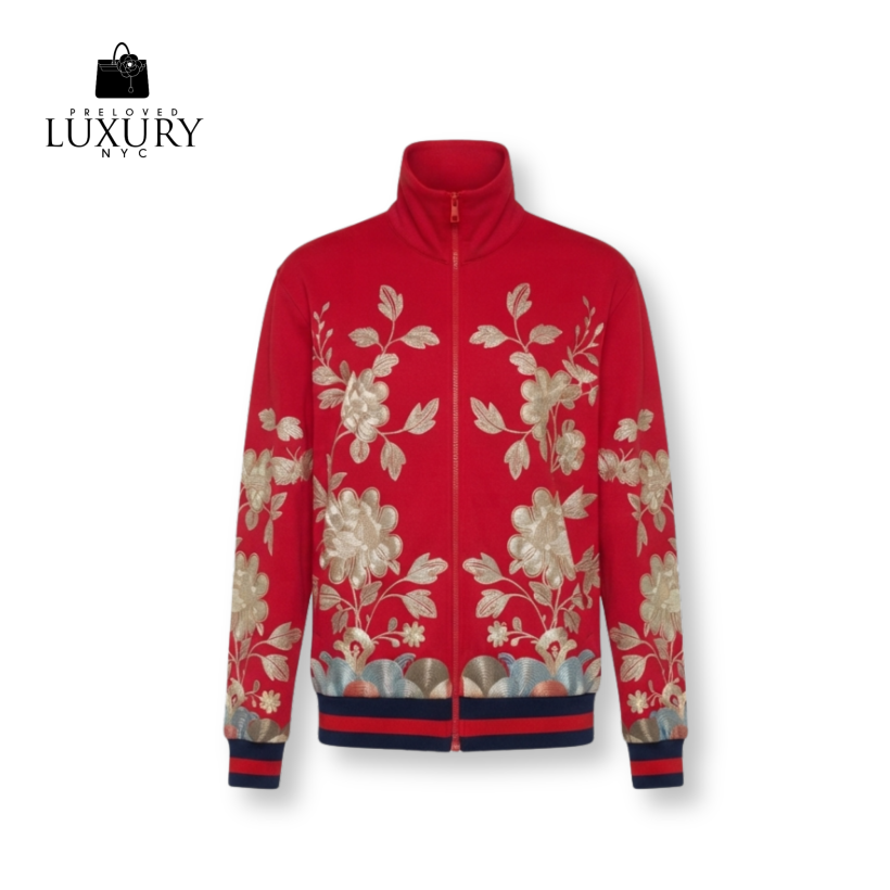 GUCCI 415744 Flower & Butterfly Embroidered Web Track 2015 Jacket