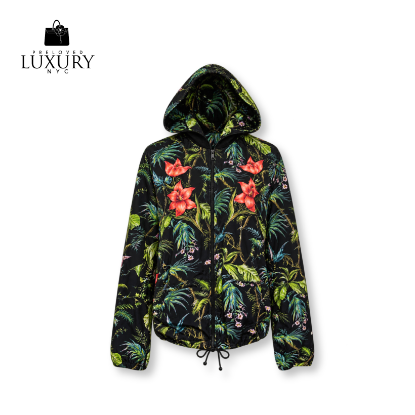 GUCCI 429589 Floral Fauna Zip Polyester Hoodie 2016 Jacket