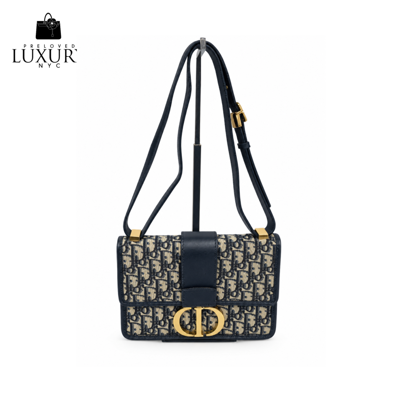DIOR 30 Montaigne Blue Dior Oblique Bag