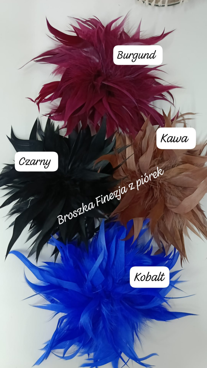 Broszka Finezja z piórek