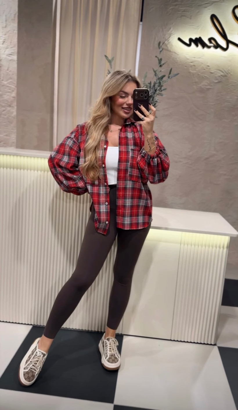 Lil glam koszula krata czerwona