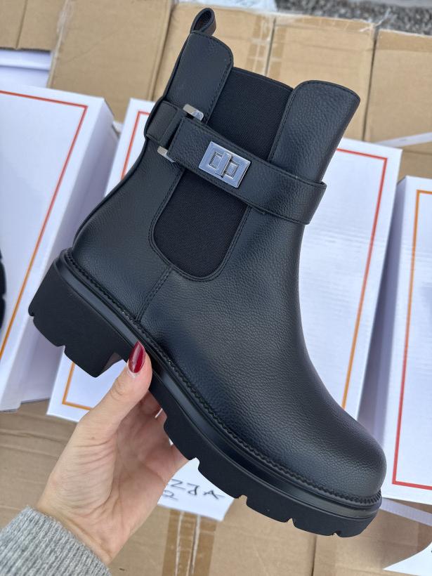 okazja 2 botek czarny sztyblet z gumą i paskiem xj-911 black
