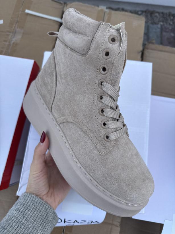 okazja 6 Adidas beżowy za kostkę na platformie ga8815-2 khaki 