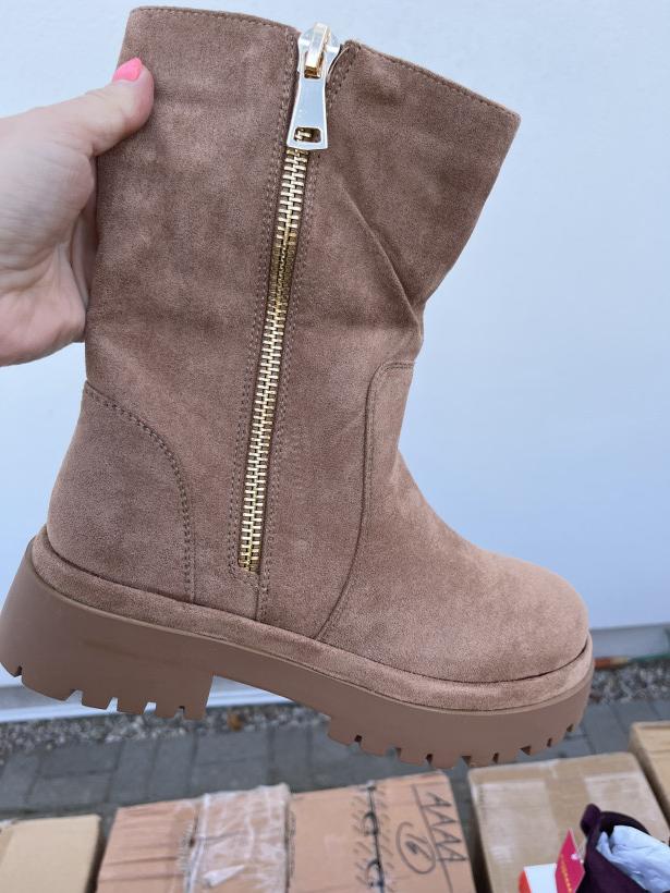 okazja 19 botek zamek beżowy Ideal 9533 camel 