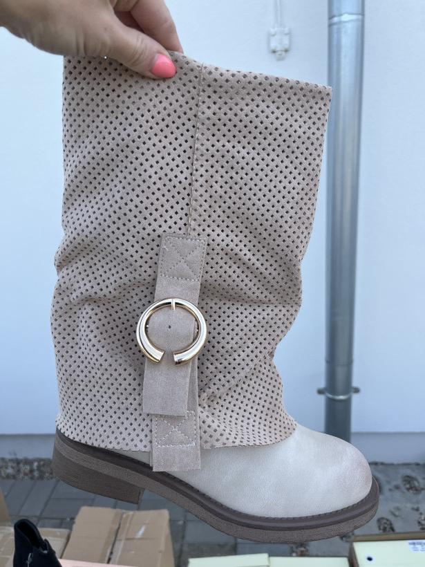 okazja 28 botek kozak beżowy nakładką Diamantique YY-92 beige 