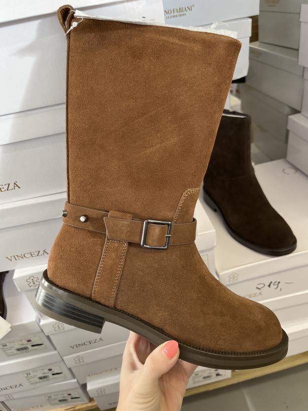 Vinceza 1 botek kozak zamszowy rudy Vinceza 86447 camel skóra