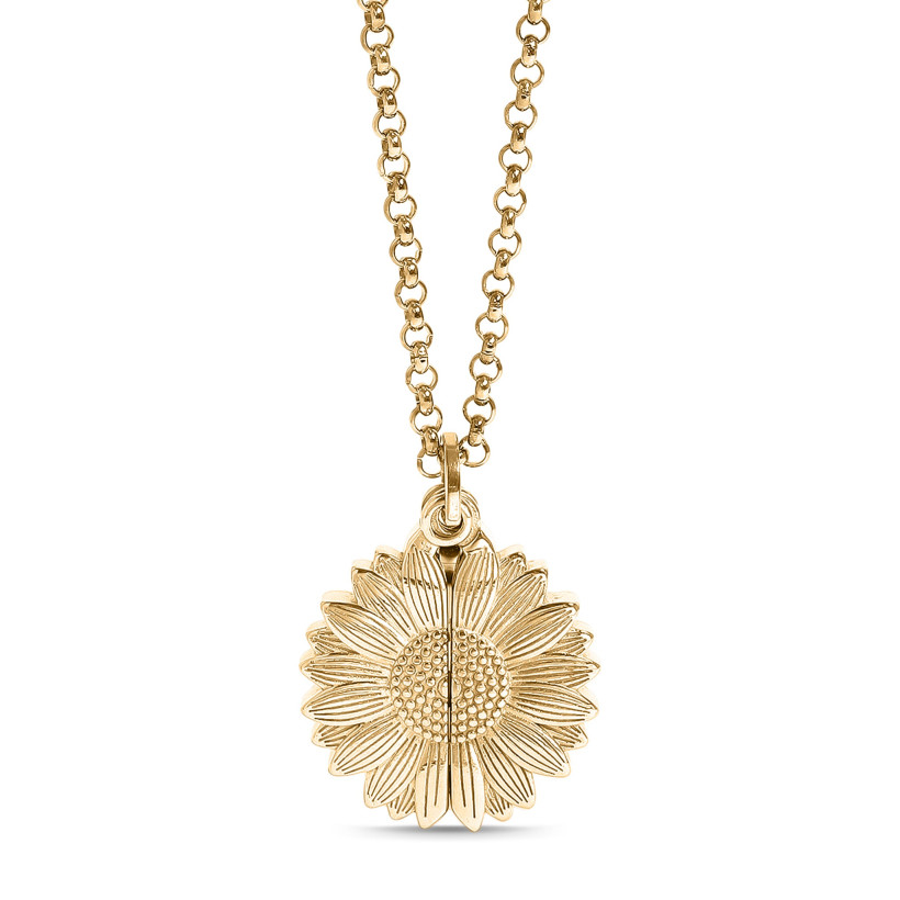 SS/18K SUNFLOWER HIDDEN MESSAGE NECKLACE