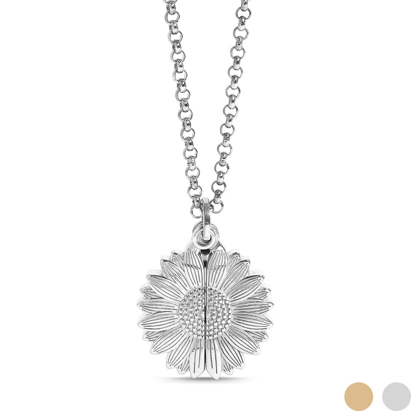 SS SUNFLOWER HIDDEN MESSAGE NECKLACE